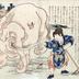 Taishun (大舜) cultivating the land with the help of an elephant - from the series <i>24 Paragons of Filial Piety</i> (廿四孝ノ内)