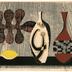 Abstract print of lemon with two vases