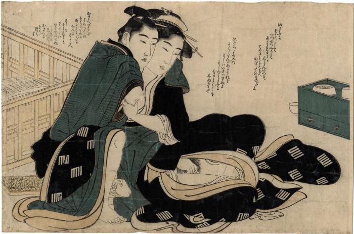 Shunga print attributed to Utamaro, but possibly by Shunman 