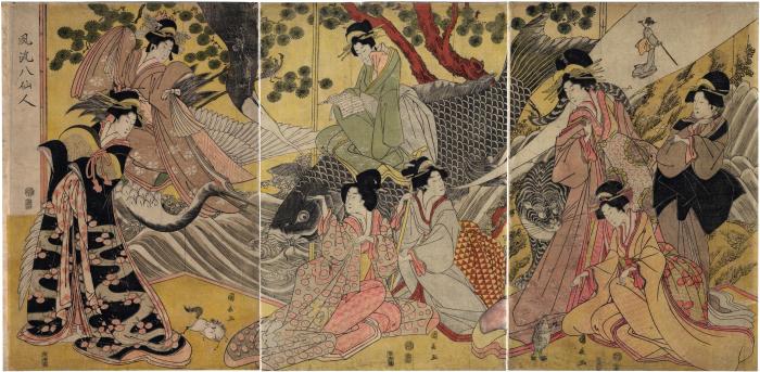 Representations of the Eight Legendary Chinese Wizards or <i>Fūryū hachi sennin</i> (風流八仙人)