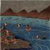 Nichirai Shōnin [日来上人] at the Battle of Kawanakajima [川中島合戦の日来上人] - middle panel of a triptych