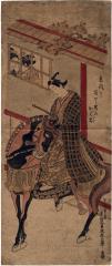 Young samurai on horseback