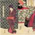 Iwai Kumesaburō II (岩井粂三郎) as the courtesan Takao (高尾) and Segawa Kikunojō V (瀬川菊之丞) as the <i>daimyō</i> Yorikane (頼兼)