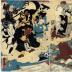 Ichikawa Kodanji IV (市川.小団次) as Iwata Matabei in the <i>Miraculous Paintings by Ukiyo Matabei</i> (<i>Ukiyo Matabei meiga kitoku</i> - 浮世又平名画奇特) 
