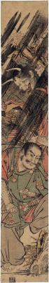 Taira no Koremori battling with the demon/woman in <i>Momijigari</i> 