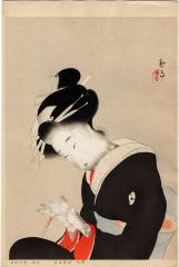 The heroine Koharu from the series <i>The Complete works of Chikamatsu</i> (<i>Dai Chikamatsu zenshu: 'Shinju ten no amijima' no Koharu</i>)