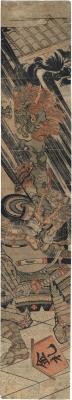 Watanabe no Tsuna [渡邉綱] about to cut off the arm of the demon Ibaraki at the Rasho Gate (Rashomon)
