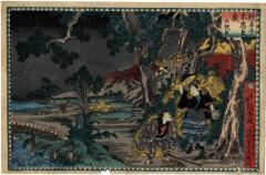 <i>Kanadehon Chūshingura</i>, Act 5 ('Copybook of the Treasury of Loyal Retainers': 仮名手本忠臣蔵 - 五段目) - meeting on the Yamazaki Road