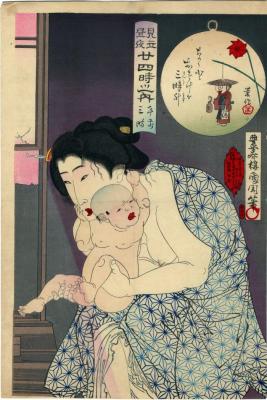 3:00 AM (<i>Gozen sanji</i> - 午前三時) from the series <i>Scenes of the twenty-four hours parodied</i> (<i>Mitate chūya nijūoji no uchi</i> - 見立昼夜廿四時之内) 