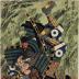 Watanabe Genji Tsuna (渡邉源次綱) struggling with the Shōgun Tarō Yoshikado (太郎良門)