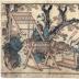 Fulling and a threading loom - two page illustration from the <i>Hokusai gafu</i> or 'Hokusai Picture Book'