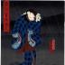 Ogino Senjo I (荻野扇女) as Rokuhara Oroku (六はらお六) in the play <i>Edojiire Obiya no Chūmon</i> (東仕入帯屋注文) - the left-hand panel of a diptych