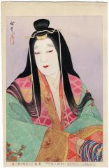 Onoe Baikō VII (七代目尾上梅幸) as Fujitsubo (藤壷), number 8 from the series <i>Flowers of Contemporary Theatre</i> (現代舞台芸花)