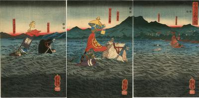The Battle of the Uji River (<i>Ujigawa kassen no zu</i> - 宇治川合戦之図)