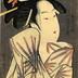 The courtesan Kasugano of the Sasaya (笹屋春日野) after a bath from the series <i>Contest of Beauties of the Pleasure Quarters</i> (<i>Kakuchū bijin kurabe</i> - 郭中美人競)
