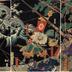 At the Battle of Takadachi in Ōshū Province in 1187, a White Dragon Ascends to Heaven from the Koromo River (<i>Bunji sannen Ōshū Takadachi kassen Koromogawa yori hakuryū ten e noboru</i>
 - 文治三年奥州高館合戦自衣川白竜昇天)