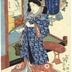 Bijin trimming a plum branch - (<i>Mitate Mushi</i> / Snake [<i>Mi</i>] 見立虫　巳　ふしのうちはさみむし - <i>fushi no uchi hasami mushi</i>)
