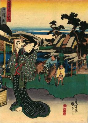 View of Totsuka (<i>Totsuka no zu</i>: 戸塚図) from the series Fifty-three Stations of the Tōkaidō Road (<i>Tōkaidō gojūsan tsugi no uchi</i>: 東海道五十三次之内)