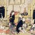 Courtesans in a brothel - left-hand panel from a triptych showing the forces of good and evil influences in the red-light district (遊郭善玉悪玉 - <i>Yūkaku zendama akudama</i>)