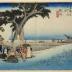 View of Fukuroi (<i>Fukuroi no zu</i>: 袋井之図) from the series Fifty-three Stations of the Tōkaidō Road (<i>Tōkaidō gojūsan tsugi no uchi</i>: 東海道五十三次之内)