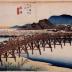 View of Okazaki (<i>Okazaki no zu</i>: 岡崎ノ図) from the series Fifty-three Stations of the Tōkaidō Road (<i>Tōkaidō gojūsan tsugi no uchi</i>: 東海道五十三次之内)