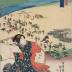View of Shimada (<i>Shimada no zu</i>: 嶋田ノ図) from the series Fifty-three Stations of the Tōkaidō Road (<i>Tōkaidō gojūsan tsugi no uchi</i>: 東海道五十三次之内)