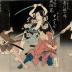 Ichikawa Ebijūrō II (市川鰕十郎) as Horiguchi Manemon (堀口万右衛門) - the right panel of a triptych from the play <i>Sao no uta Kizugawa hakkei </i>(<i>Song of the boat pole</i>: <i>Eight views of the Kizu River</i> - 棹歌木津川八景)