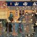 Central panel of a triptych of the Naritasan Festival (<i>Naritasan kaichō sankei gunshū no zu</i> - 成田山開帳参詣群集図) with Ichikawa Kodanji IV, Onoe Kikugorō IV and Bandō Takesaburō II