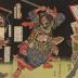 Gyokukirin Roshungi (Lu Junyi, the Jade Unicorn - 玉麒麟盧俊義) from the series <i>The Hundred and Eight Heroes of the Popular Suikoden</i> (<i>Tsūzoku Suikoden gōketsu hyakuhachinin no hitori</i> - 通俗水滸伝豪傑百八人之一個) - center panel of a triptych