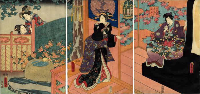 Figures in Edo Purple: The Hahakigi Chapter (<i>Edo Murasaki sugata no Hahakigi</i> - 江戸紫すかたのはゝきゞ) - a Rustic Genji theme