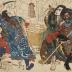 Kong Ming, the Comet (Mōtōsei Kōmei - 毛頭星孔明) from <i>One Hundred and Eight Heroes of the Popular Shuihuzhuan</i> (<i>Tsūzoku Suikoden gōketsu hyakuhachinin no hitori</i> - 通俗水滸伝豪傑百八人之一個) - right panel of  a diptych