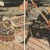 Onzōshi Ushiwakamaru (御曹子牛若丸), the young Yoshitsune, fighting with Musashibō Benkei (武蔵坊弁慶) on Gojō Bridge [五条橋]