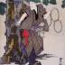 Bandō Mitsugorō III (坂東三津五郎) as an  Edo magician (手妻江戸蔵) - performing the linking rings as 金は打 
