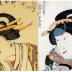 Iwai Hanshirō V (岩井半四郎) as Naginoha (なぎの葉) and Seki Sanjūrō II (関三十郎) as the giant Kobayashi Asahina (小林朝比奈) from the series 'Mitate Kyogen' (見立狂言 - Imaginary Plays)