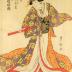 Iwai Hanshirō V (岩井半四郎) as Naginoha (なぎの葉) and Seki Sanjūrō II (関三十郎) as the giant Kobayashi Asahina (小林朝比奈) from the series 'Mitate Kyogen' (見立狂言 - Imaginary Plays)