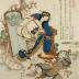 Fan Kuai (樊噲), feigning drunkenness, storms the dining hall of the emperor's palace by breaking down the door