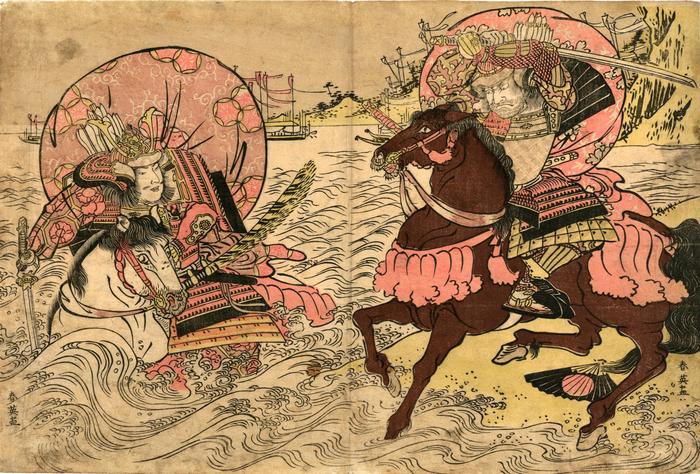  Shore battle between Taira no Atsumori and Kumagai Naozane