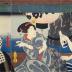 Girls in a Parody of the Battle of Dan-no-ura (<i>Mitate musume Dan-no-ura</i> - 見立娘壇之浦) - left panel of a triptych