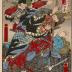Ko (こ)  and So (そ) from the series <i>Japanese Brocades from the Genroku Era</i> (<i>Genroku Yamato Nishiki</i> - 元禄日本錦) - Sugino Jūheiji Tsugifusa (杉野十平二次房) and Hayami Tozaemon Mitsutaka (早水籐左衛門満尭) - 2 figures from the <i>Chūshingura</i>