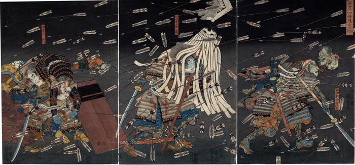 Fight to the Death of Heroic Samurai of the Kusunoki Clan at Shijō-nawate (<i>Kusunoki-ke yushi Shijō-nawate nite uchijini </i>- 楠家勇士四條縄手にて討死)