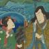 Nakamura Shikan IV (中村芝翫) as Hinata Kagekiyo (日向景清) meeting with his daughter at the shore at Hyūga - right panel of a diptych