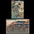Woman Holding a Child Before a Daruma Kite - center panel of a triptych of <i>The Five Festivals - Mutsuki</i> (五節句之内睦月)