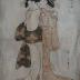 A courtesan and a geisha carrying a shamisen, possibly on their way to a teahouse assignation - from the series 'Modern Dyed Cotton Kimono' (<i>Tōsei Zokui-zome</i> - 當世俗衣染)  