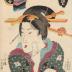'A Geisha in her Dressing Room' (<i>Mijimai geisha</i> - 身じまい芸者) from the series 'A Collection of Modern Beauties' (<i>Tōsei bijin awase</i> - 當 世美人合)
