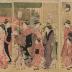 Courtesans in a brothel - left-hand panel from a triptych showing the forces of good and evil influences in the red-light district (遊郭善玉悪玉 - <i>Yūkaku zendama akudama</i>)