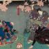 Mitsuuji struggles with a thief from <i>Kasumitatsu Miyoshi no Genji</i> (霞立三吉の源氏)