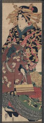 <i>Kakemono-e</i> of a courtesan on parade