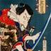 Kawarazaki Sanshō (河原崎三升) tweezing before his mirror - preparing for his role as the <i>otokodate</i> Banzui Chōbei [ばんずい長兵へ] 