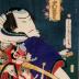 Kawarazaki Sanshō (河原崎三升) tweezing before his mirror - preparing for his role as the <i>otokodate</i> Banzui Chōbei [ばんずい長兵へ] 
