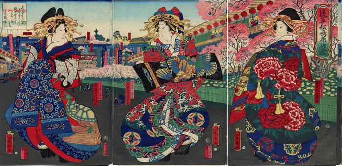 Osaka courtesans on parade 